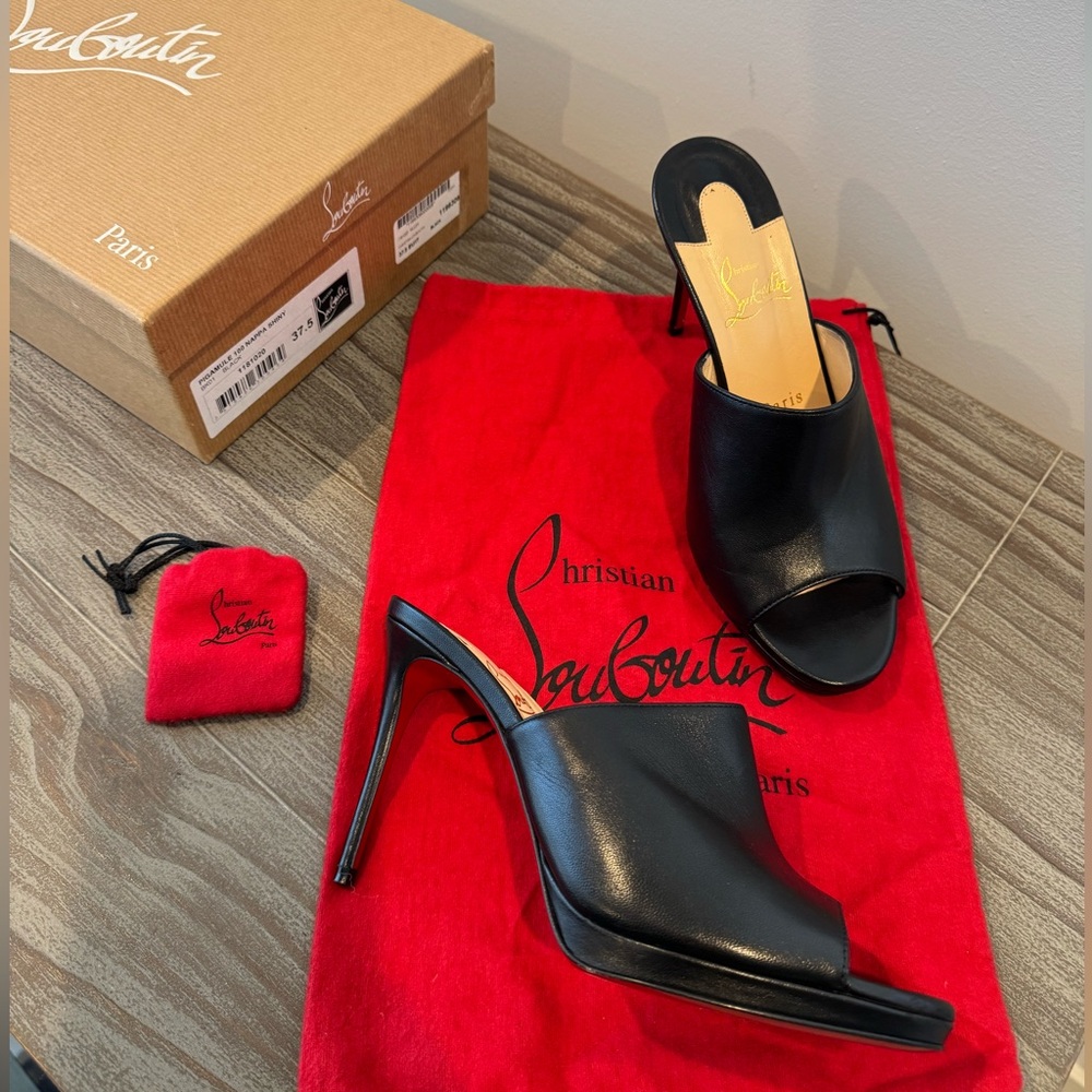 Christian Louboutin Pigamule 100 Nappa Shiny Leather Mules